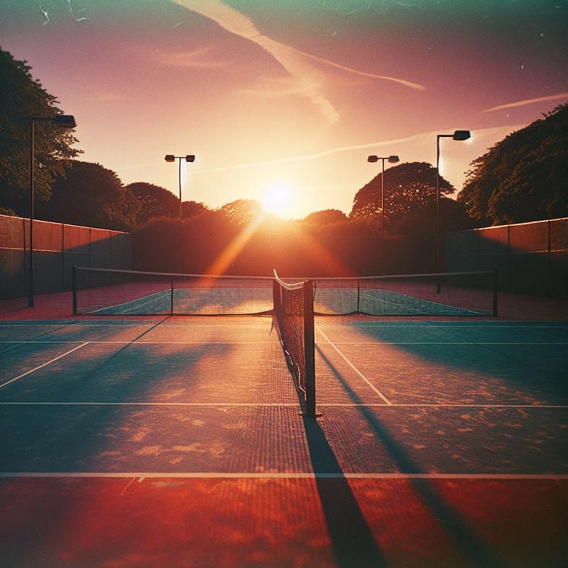 pickleball court layout on a tennis court